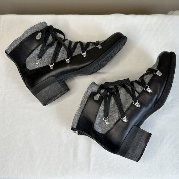 Merrell Shiloh II Warm Boot in Black Leather and Gray Felt - Picture 7 of 12